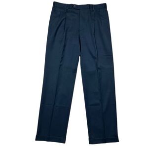 Brooks Brothers Men's Navy Blue Madison 1818 Wool Dress Pants 35x32 Formal
